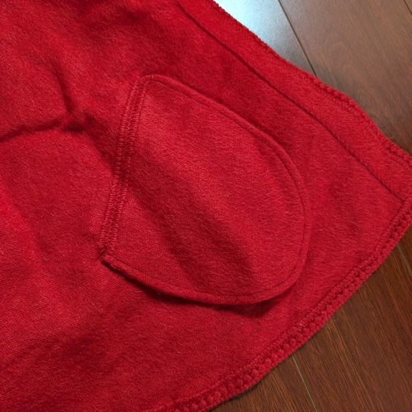 Vintage alpaca 100% wool bright red poncho coat sweater wrap throw made in Peru - Picture 9 of 11